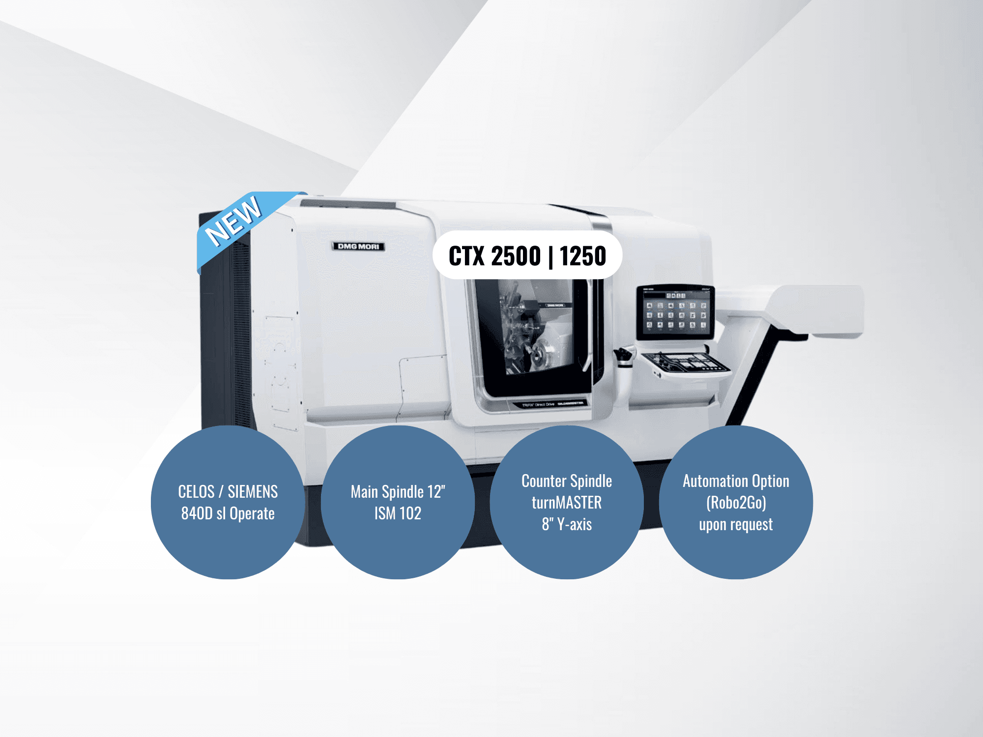 Vista frontal de la máquina DMG MORI CTX 2500/1250